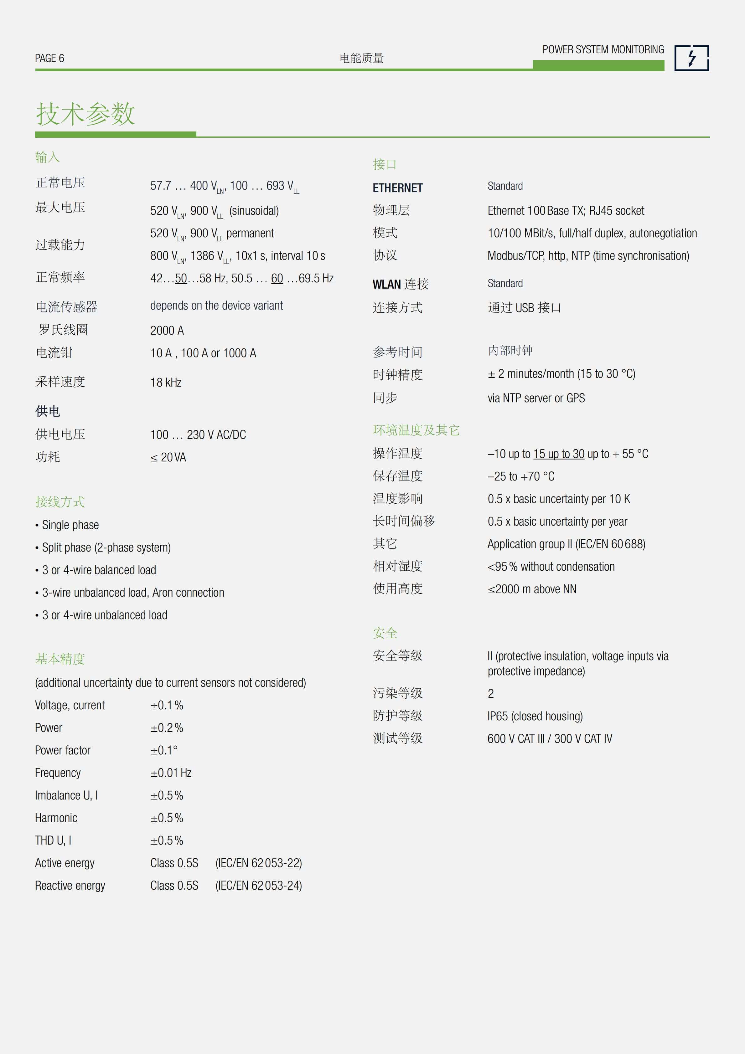 便携电能质量分析仪LINAX PQ5000-Mobile技术参数_05